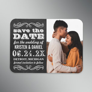 Magnet Flexible Photo de typographie vintage sur tableau noir pour