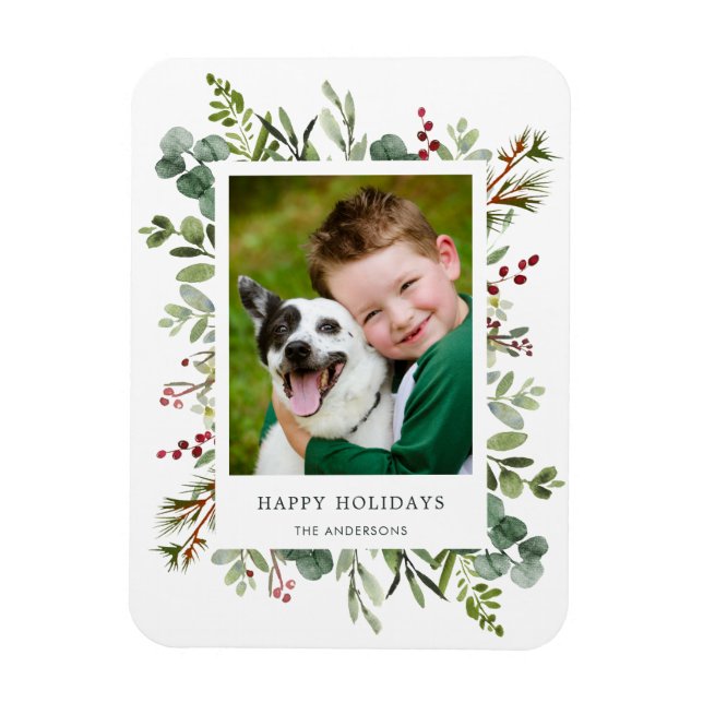 Magnet Flexible Photo de vacances des baies rouges vertes (Vertical)