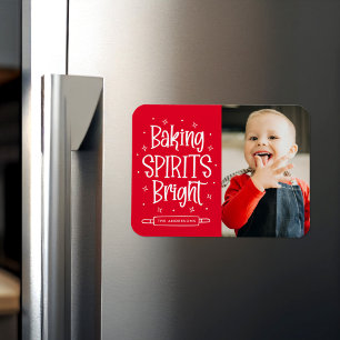 Magnet Flexible Photo de vacances rouge vif Baking Spirits Bright