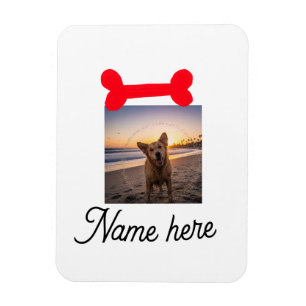 Magnet Flexible Photo d'os de chien rouge cadeaux simples pour ani