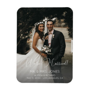 Magnet Flexible Photo Elegant Typographie Mariage Vertical 3