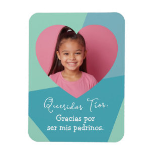 Magnet Flexible Photo en Corazon Regalo de Gracias Para Padrinos
