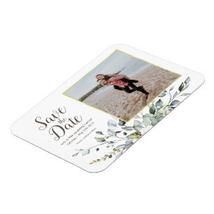 Magnet Flexible Photo Enregistrer la date Flore d'aquarelle de c