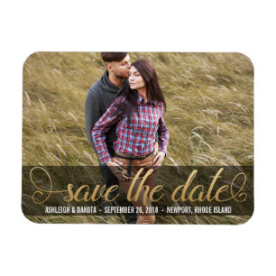 Magnet Flexible Photo Enregistrer La Date Or Faux