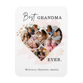 Magnet Flexible Photo Family Best Grandma Ever Heart Shape 8