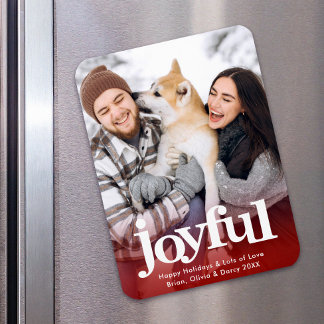 Magnet Flexible Photo Joyeuse Typographie Gras Noël Minimaliste