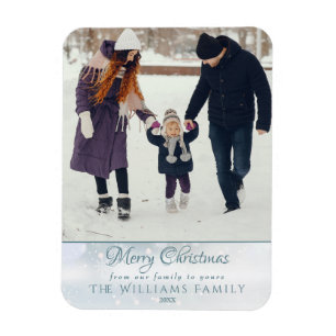 Magnet Flexible Photo Joyeux Noël Elégant Frost d'hiver