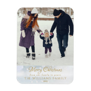 Magnet Flexible Photo Joyeux Noël Elégant Frost d'hiver