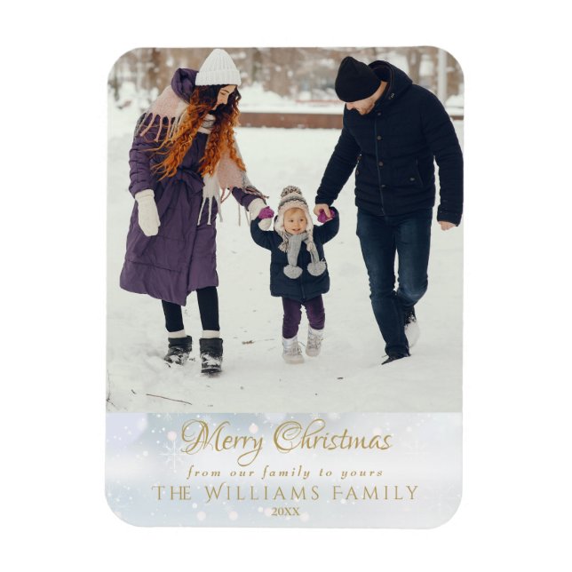 Magnet Flexible Photo Joyeux Noël Elégant Frost d'hiver (Vertical)