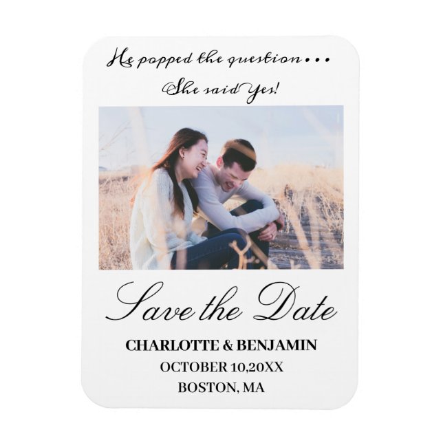 Magnet Flexible Photo Mariage Enregistrer L'Aimant Date (Vertical)