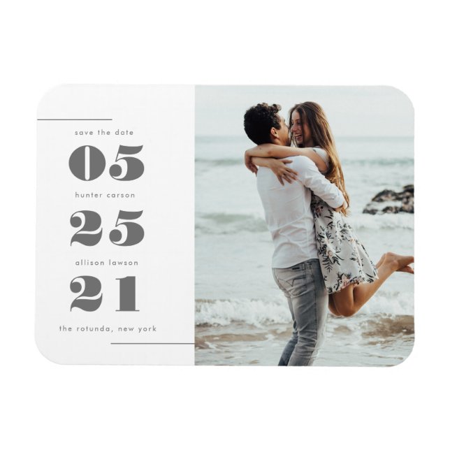 Magnet Flexible Photo moderne Enregistrer la date (Horizontal)