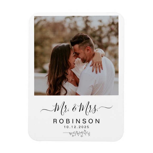 Magnet Flexible Photo moderne Rustic Botanical Wedding (Vertical)