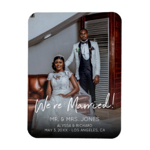 Magnet Flexible Photo Moderne Typographie Mariage Faire-part