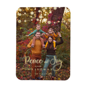 Magnet Flexible Photo Noël Lumières Paix Joie Script Whimsical