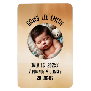 Magnet Flexible photo personnalisé bébé nouveau-né aquarelle beige