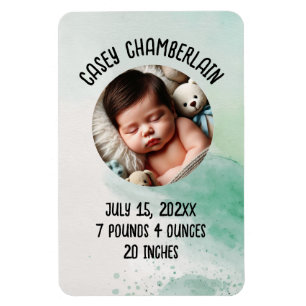 Magnet Flexible photo personnalisé bébé nouveau-né aquarelle éclab