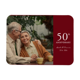 Magnet Flexible Photo personnalisé mariage moderne rouge blanc ann