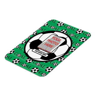 Magnet Flexible Photo personnalisée et nom balle de soccer