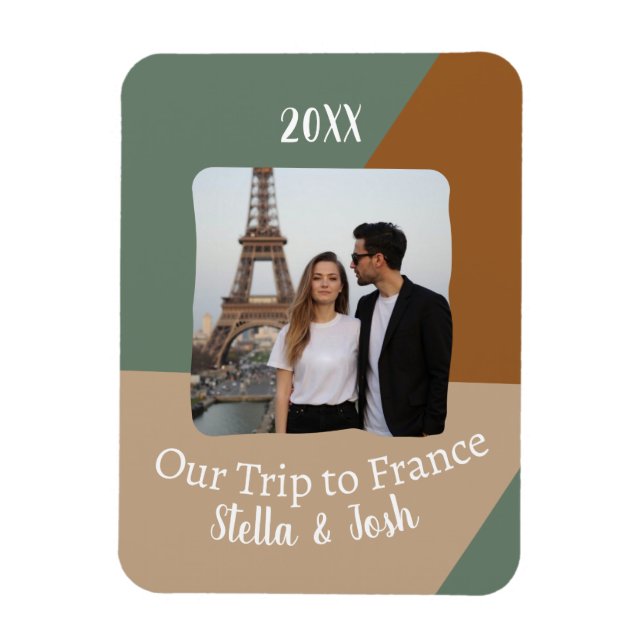 Magnet Flexible Photo personnalisée Notre voyage en France Souveni (Vertical)