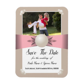 Magnet Flexible Photo Ribbon Blush & Tan Pearl Sauver La Date