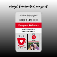 Photo rouge de cuisine café thé année d'établissem