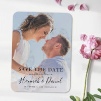 Photo Save the Date Simple Modern Script