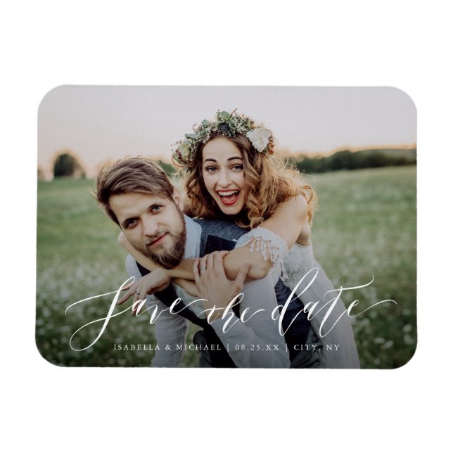 Magnet Flexible Photographie de script simple et moderne enregistr (Horizontal)