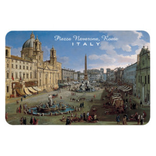 Magnet Flexible Piazza Navona, aimant d'art personnalisé de Rome
