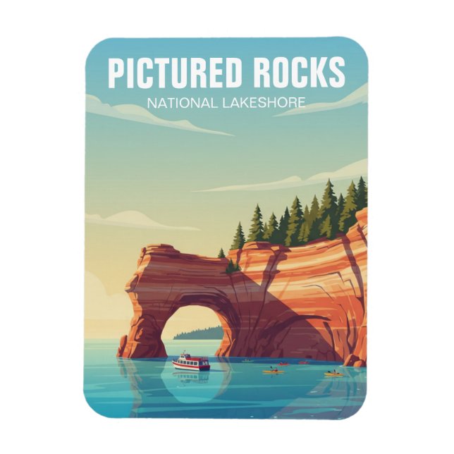 Magnet Flexible Pictured Rocks Michigan Travel (Vertical)