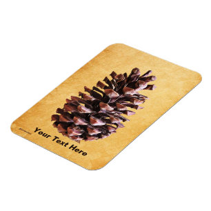 Magnet Flexible Pine Cône Sur Papier Vintage