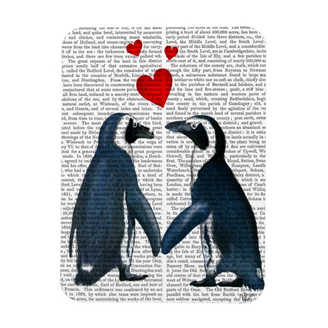 Magnet Flexible Pingouins Avec Coeurs D'Amour (Vertical)