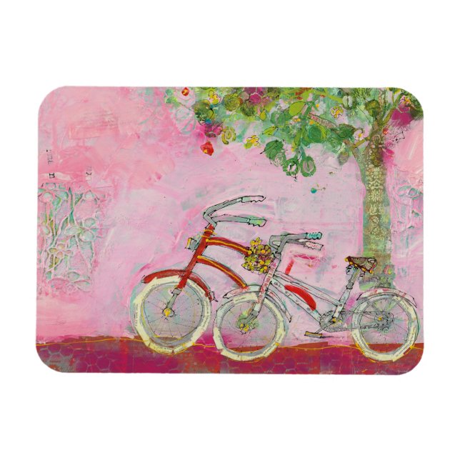 Magnet Flexible Pink Bicycles (Horizontal)