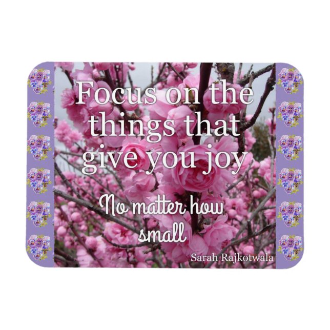 Magnet Flexible Pink Blossom Focus sur l'aimant de la citation de  (Horizontal)