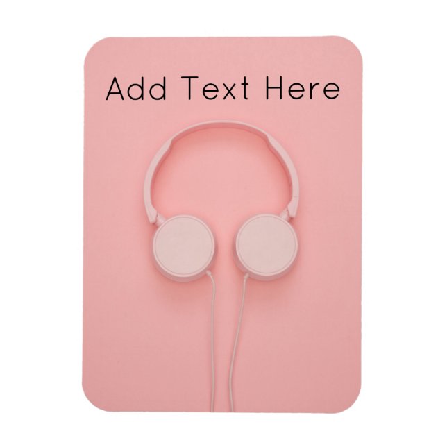Magnet Flexible Pink Headphones with Wires (Vertical)