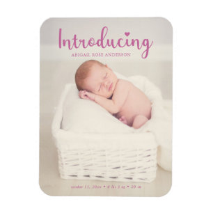 Magnet Flexible Pink Introduire Script Élégant bébé fille nouveau-