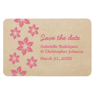 Magnet Flexible Pink Tropical Floral Enregistrer l'aimant de date