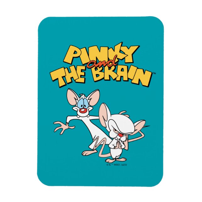 Magnet Flexible Pinky et le cerveau | Afficher le logo (Vertical)