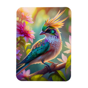 Magnet Flexible Pinson à tête verte à crête dorée oiseau de fantai
