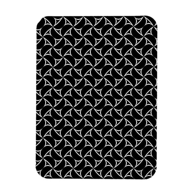 Magnet Flexible Pinwheel Spiral White Abstract Illusions Line Art (Vertical)