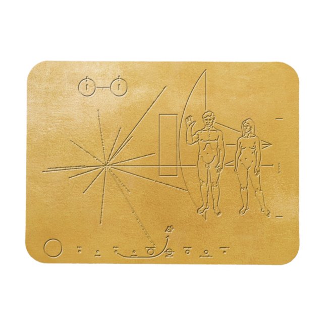 Magnet Flexible pioneer message nasa alien human universe cosmos v (Horizontal)