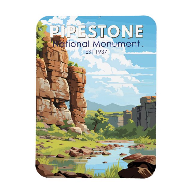 Magnet Flexible Pipestone Monument National Minnesota Travel Art (Vertical)