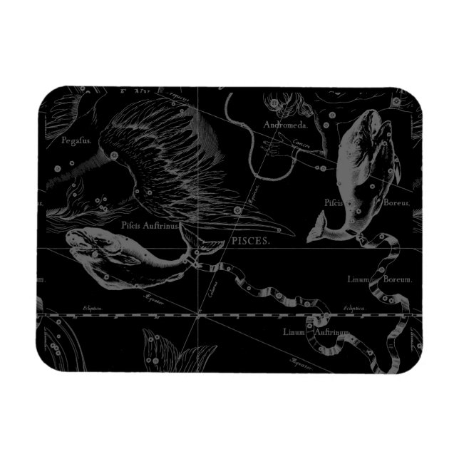 Magnet Flexible Pisces Constellation Map par Hevelius 1690 (Horizontal)