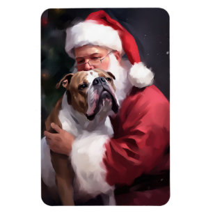 Magnet Flexible Pitbull avec le Père Noël Fête de Noël