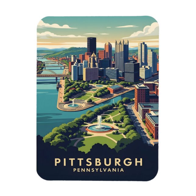 Magnet Flexible Pittsburgh, Pennsylvania Skyline (Vertical)