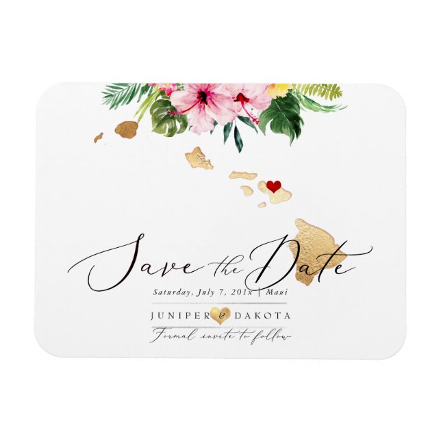 Magnet Flexible PixDezines Elegant Hawaiian do-it-yourself Carte E (Horizontal)