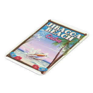 Magnet Flexible Plage de Jibacoa Cuba affiche de voyage