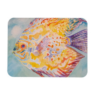 Magnet Flexible Plage de mer Poisson aquarelle