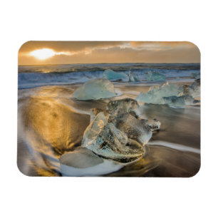 Magnet Flexible Plage de sable noir   Jokulsarlon Sud Islande