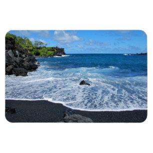 Magnet Flexible Plage de sable noir, Parc national de Waianapanapa