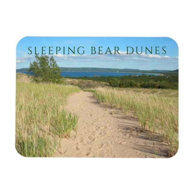 Magnet Flexible Plage Grass, Sable, Parcours de l'ours couché, Mic (Horizontal)
